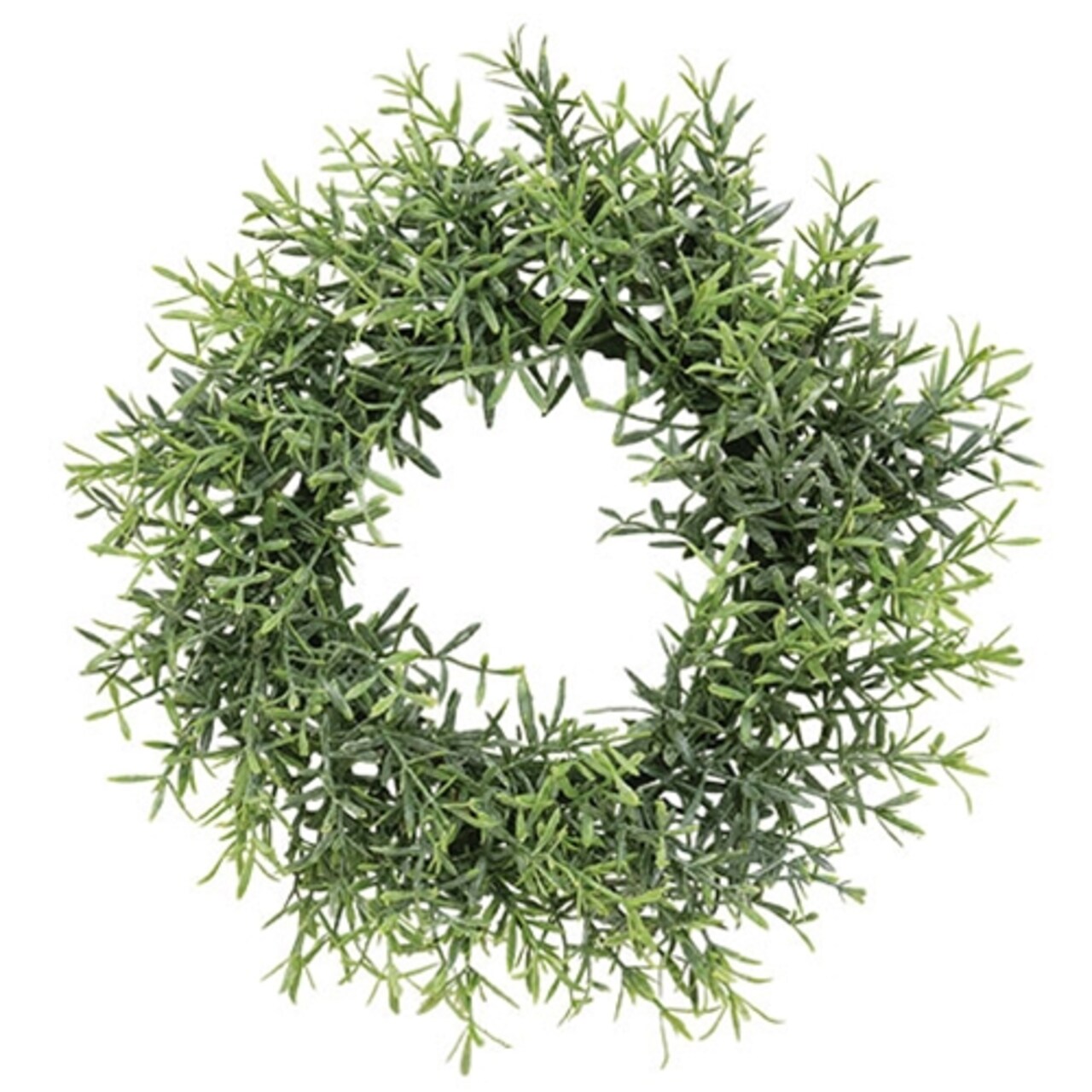 Rosemary Candle Ring Faux Greenery Dusty Finish Table Vase Decorrustic candle ring